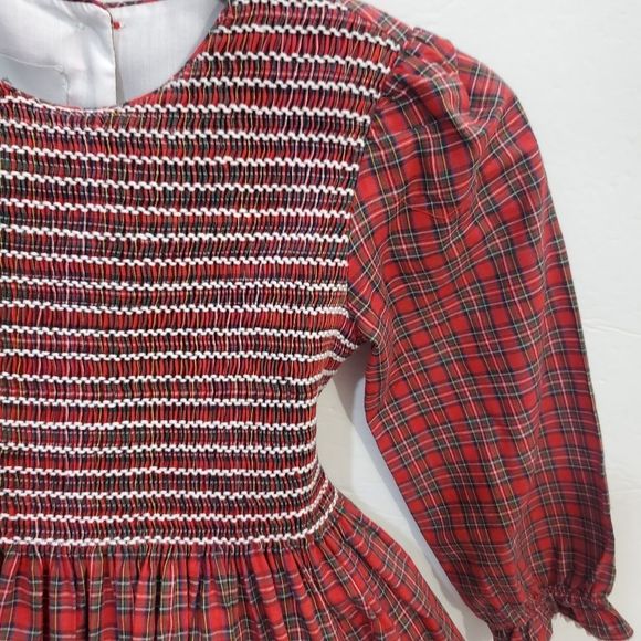 Petit Atelier Smocked royal long sleeve holiday dress toddler girl size 4 - Picture 9 of 10